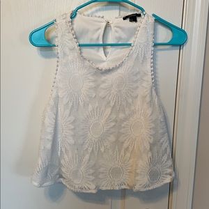 White sunflower crop top
